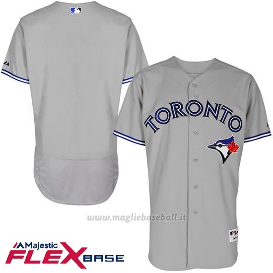 Maglia Baseball Uomo Toronto Blue Jays Majestic Grigio Flex Base